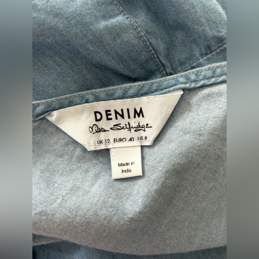 Miss Selfridge Light Blue Denim Jumpsuit - Picture 6 of 7